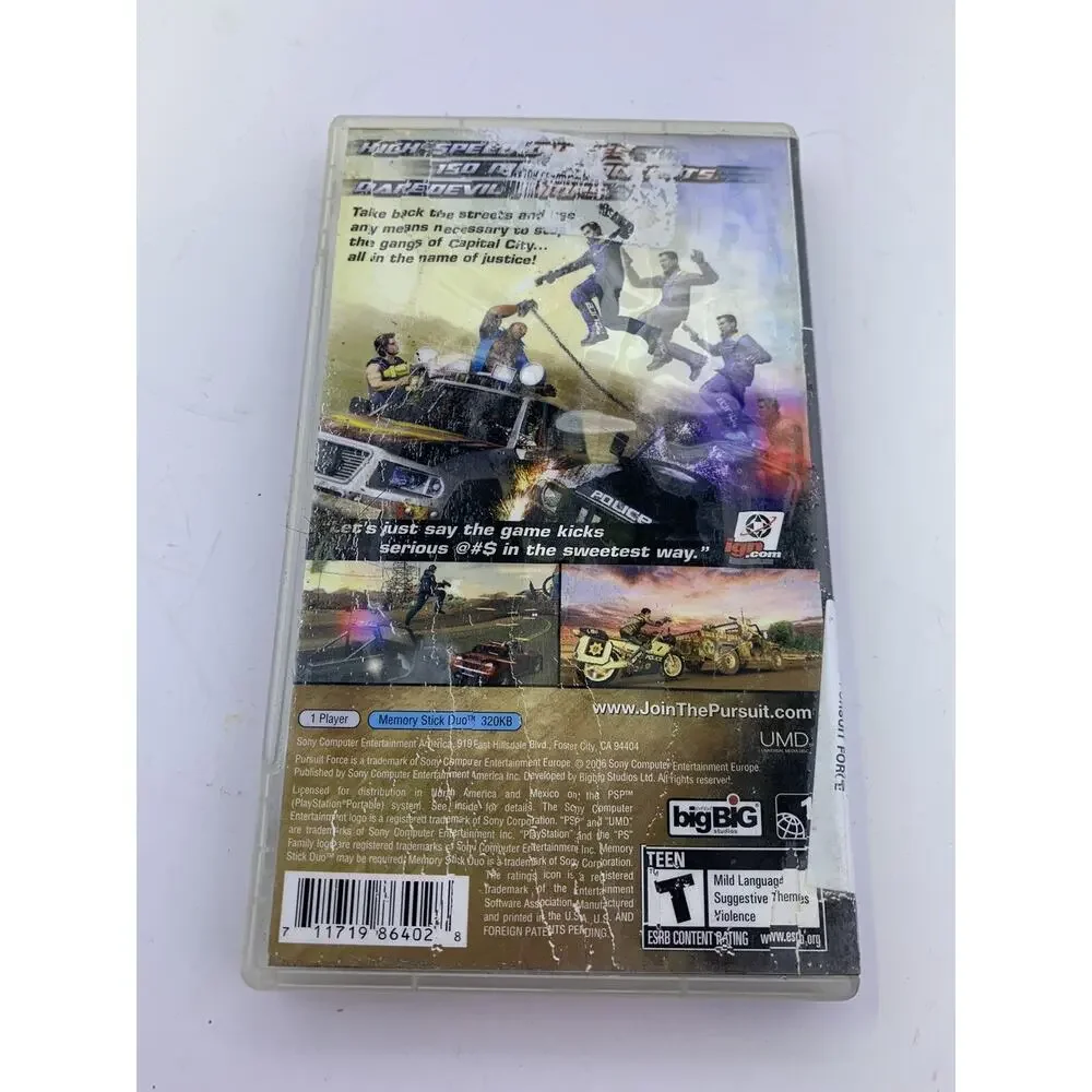 PURSUIT FORCE SONY PSP Tested Fast Shipping Water Damage To Jacket